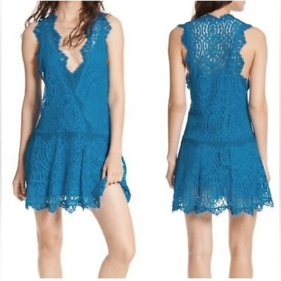 Free People Dresses | Free People | Heart In Two Lace Dress | Color: Blue | Size: S | Ds_Design's Closet
